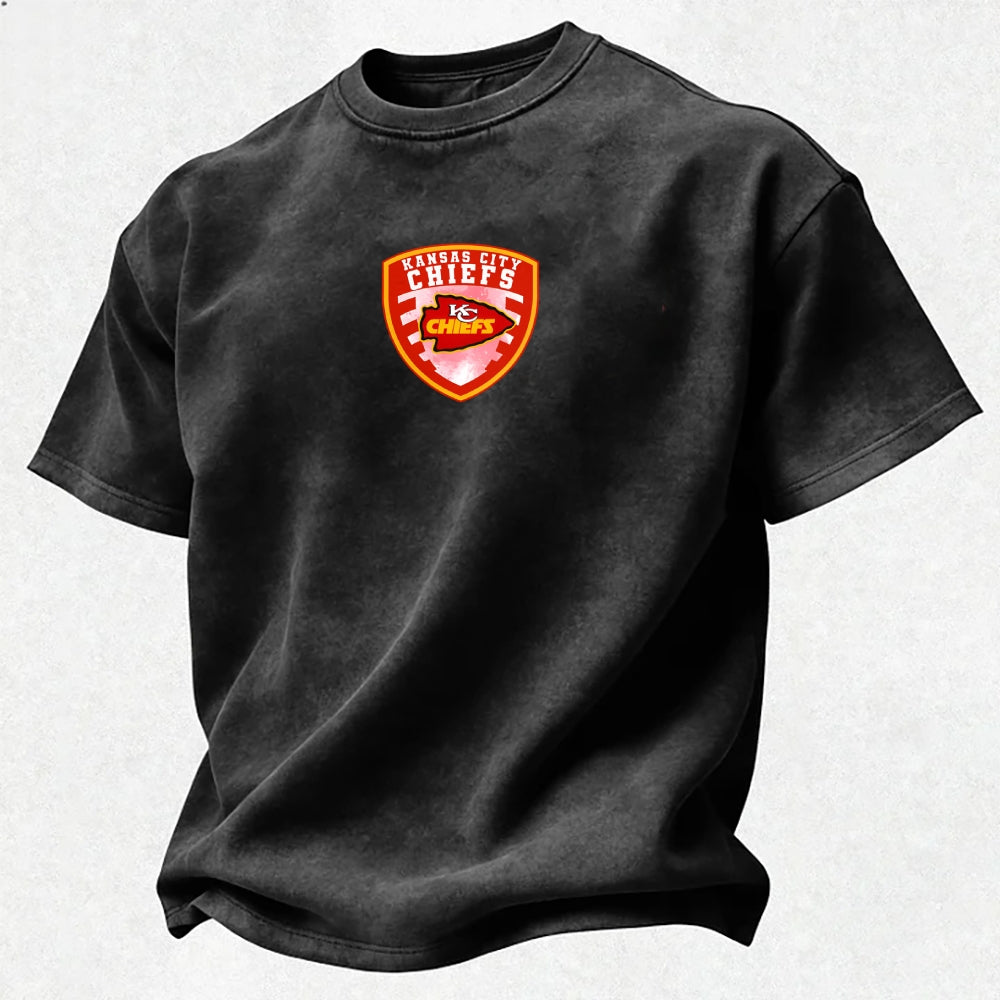 Kansas City Chiefs Printed Unisex 100% Pure Cotton Washed T-Shirt Secondary image