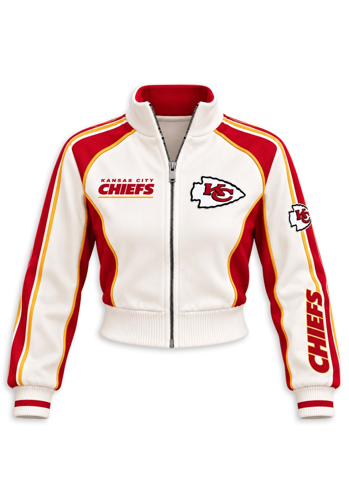 Women's Kansas City Chiefs Cropped Zip Up Track Jacket