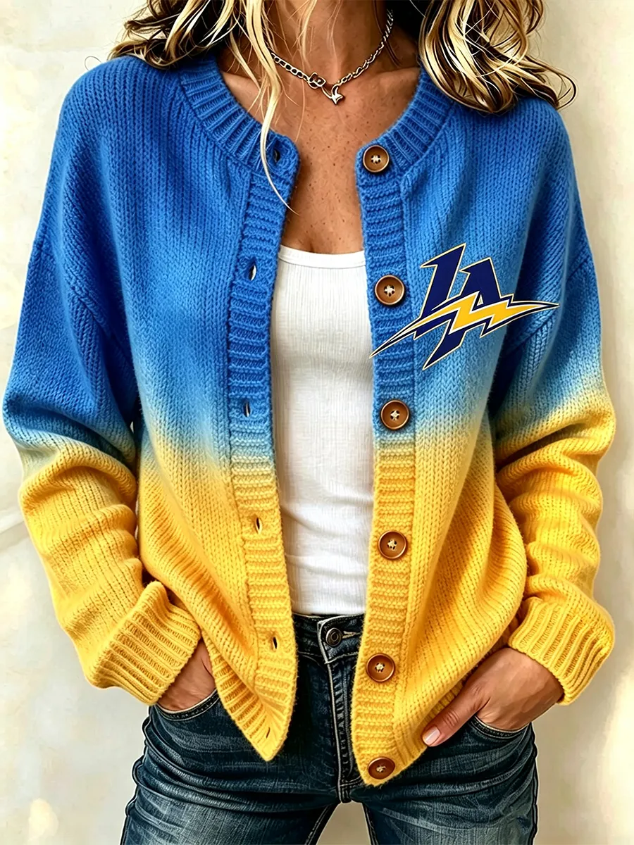Women'S Casual Football Plant Knitted Cardigan Main image