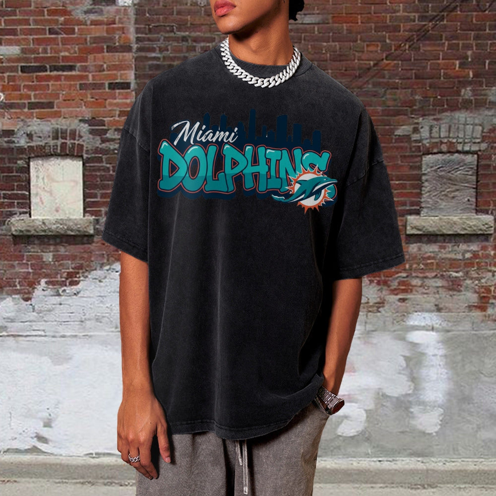 Miami Dolphins Unisex Vintage Washed T-shirt