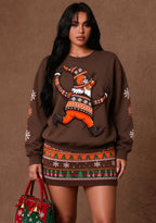 Women's Cleveland Browns Christmas Gnome Crewneck Sweatshirt