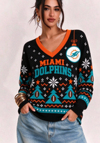 Women’s Miami Dolphins Ugly NFL Christmas Sweatshirt