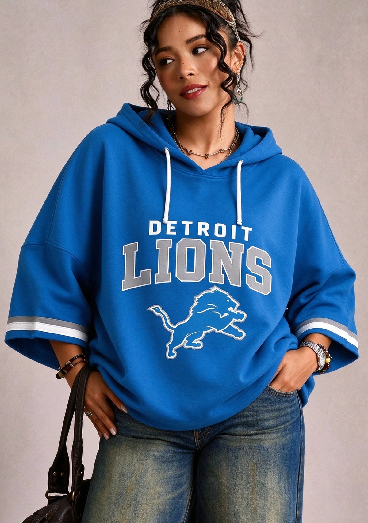Women’s Detroit Lions 3/4 Dolman Sleeve Hoodie