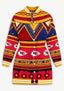 Women's Kansas City Chiefs Tribal Geometric Button Down Jacket Dress