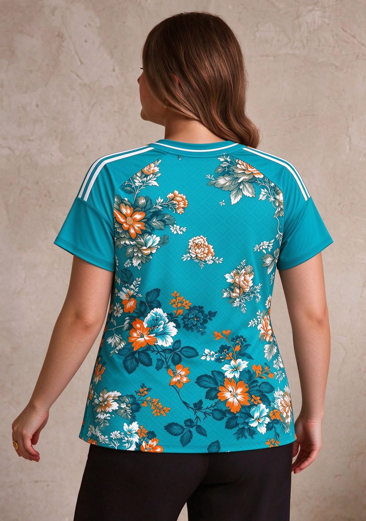Women's Miami Dolphins Floral V-Neck T Shirt