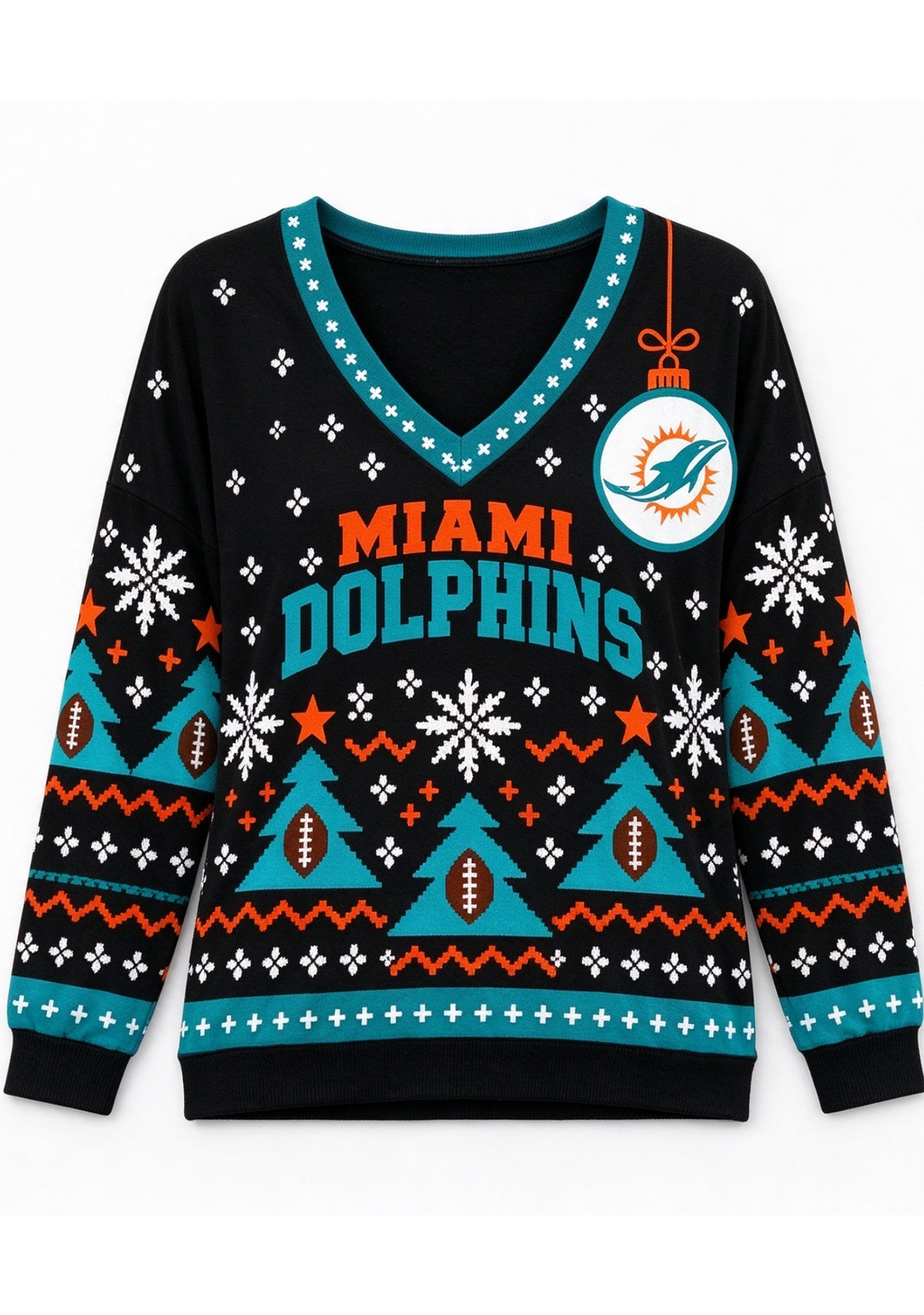 Women’s Miami Dolphins Ugly NFL Christmas Sweatshirt