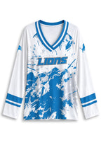 Women's Detroit Lions Graphic V Neck Long Sleeve Shirt