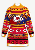 Women's Kansas City Chiefs Tribal Geometric Button Down Jacket Dress