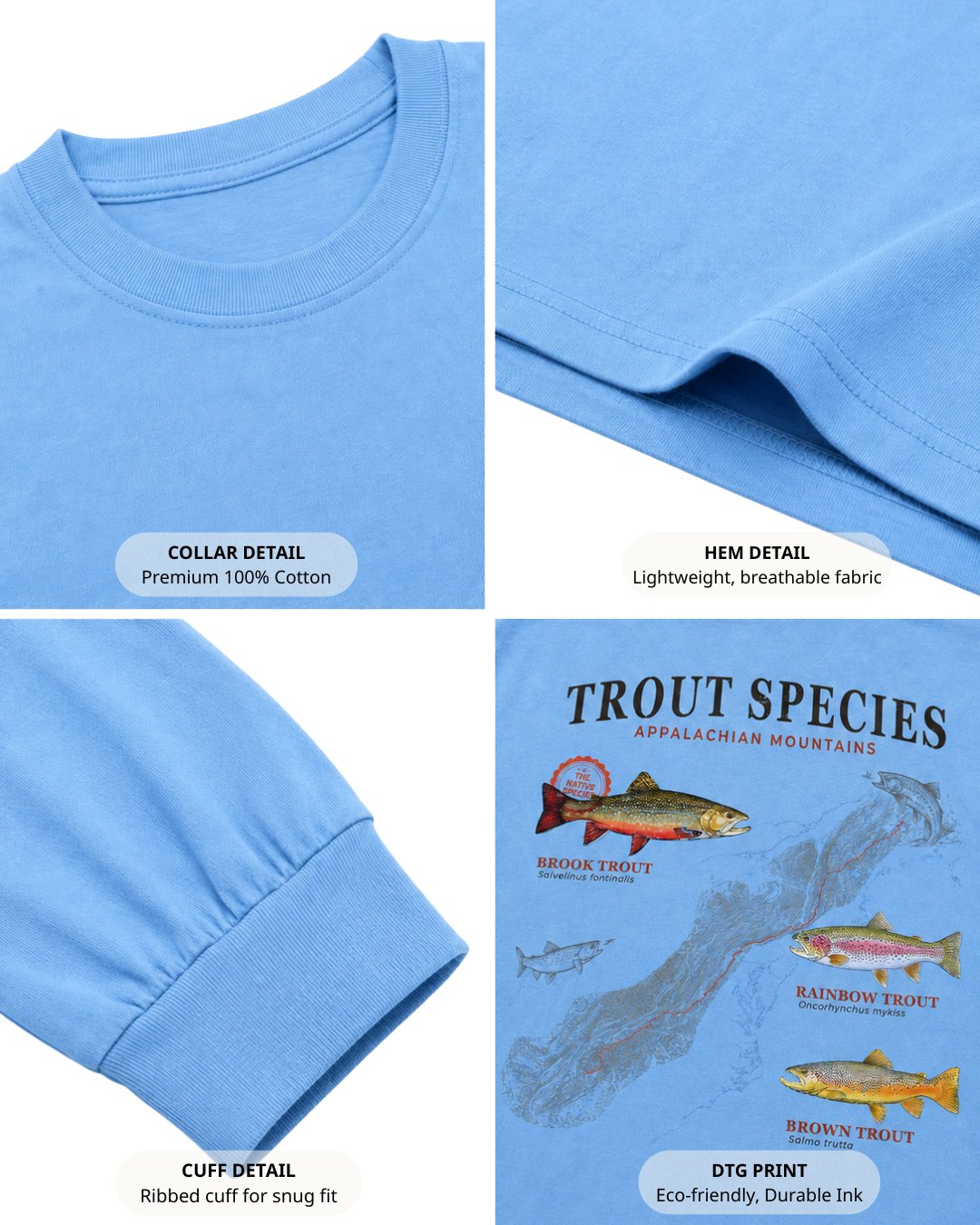 Trout Species Of The Appalachian Mountains Long-sleeve Secondary image