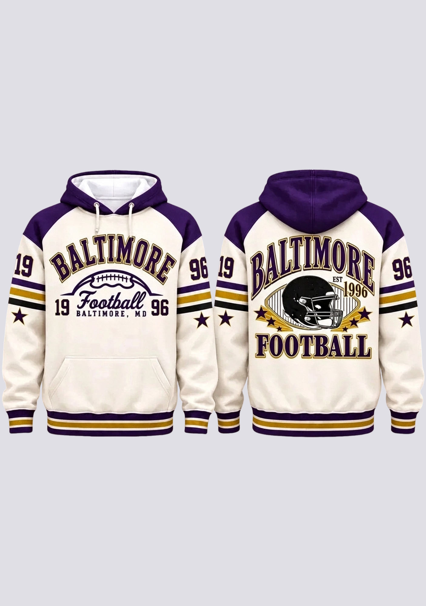 Baltimore Ravens Retro Helmet Game Day Hoodie Secondary image
