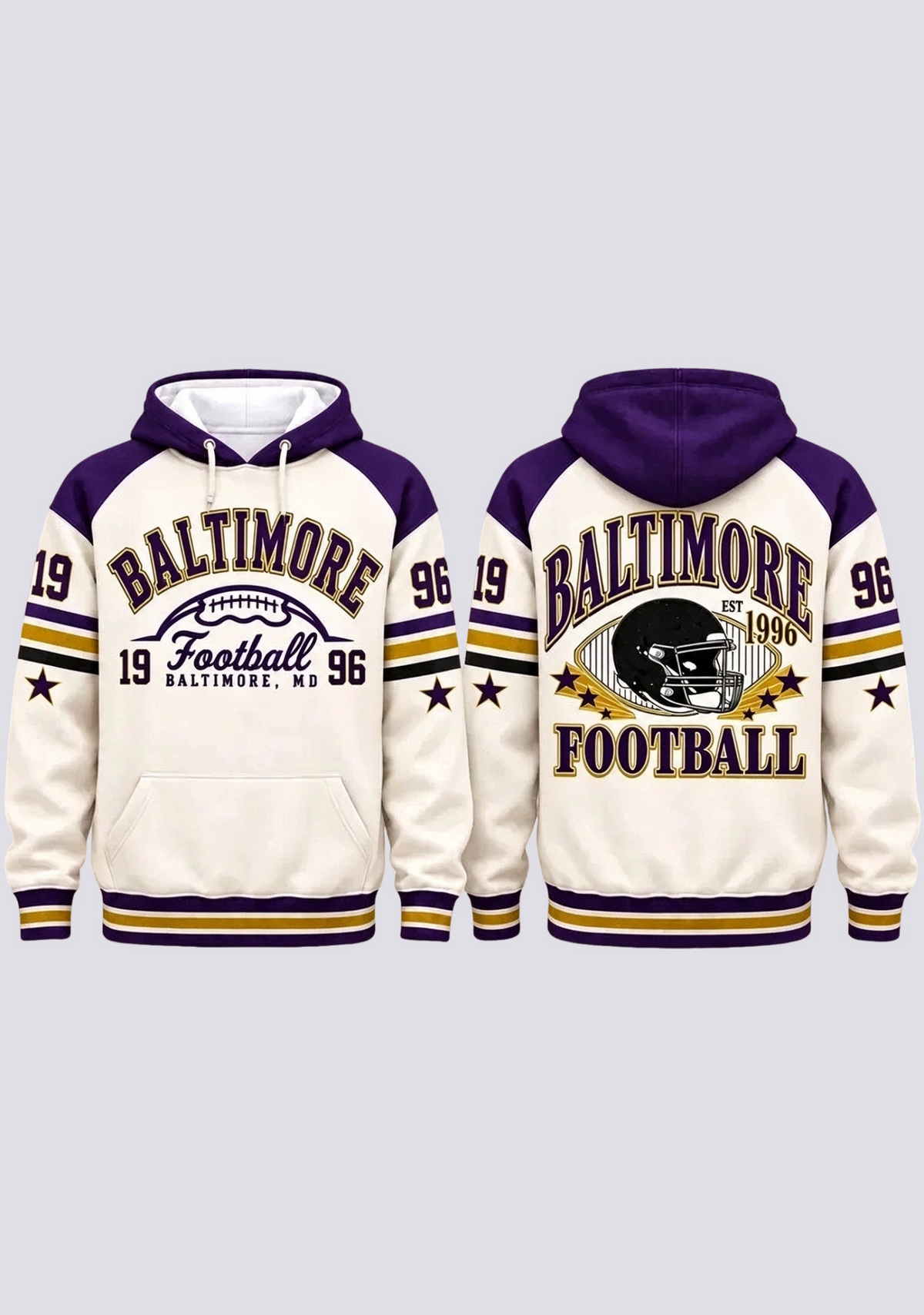 Baltimore Ravens Retro Helmet Game Day Hoodie