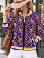 Women's Minnesota Vikings Argyle Print Zip Up Varsity Jacket
