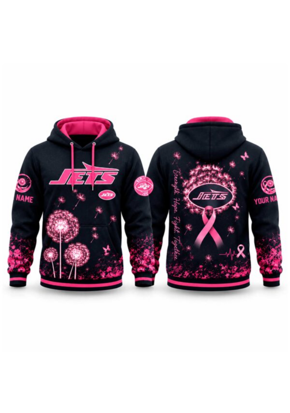 New York Jets Breast Cancer Awareness Dandelion Hoodie Main image
