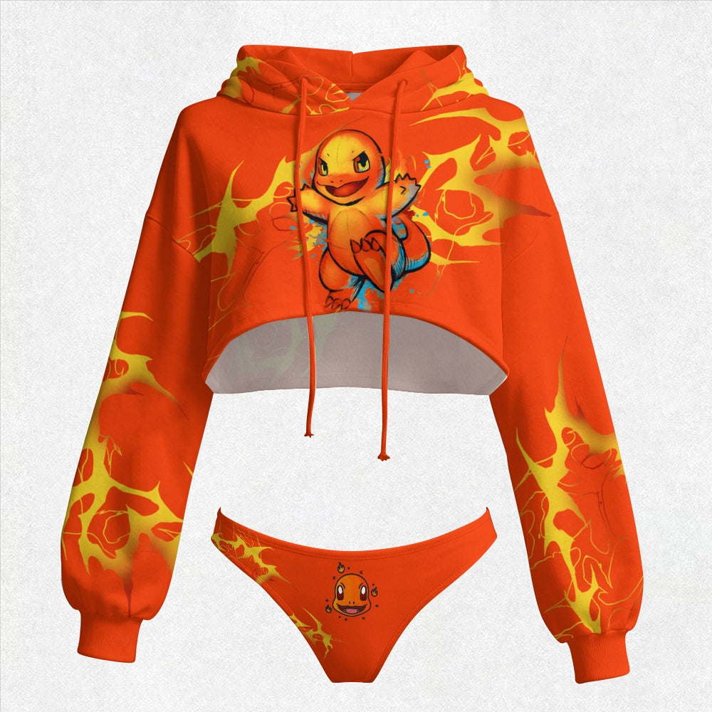 Pokémon Women's Cropped Hoodie & Thong Sets