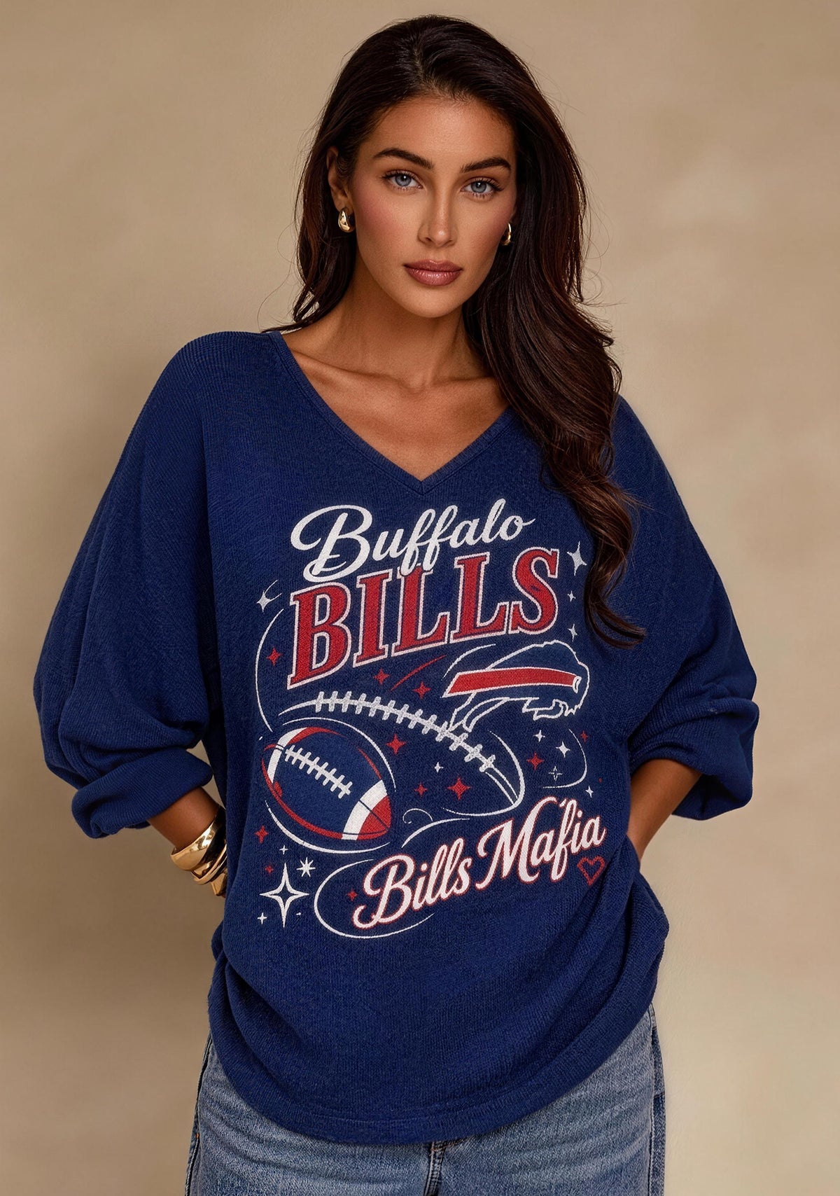 Women Buffalo Bills Long Sleeve Game Day Shirt