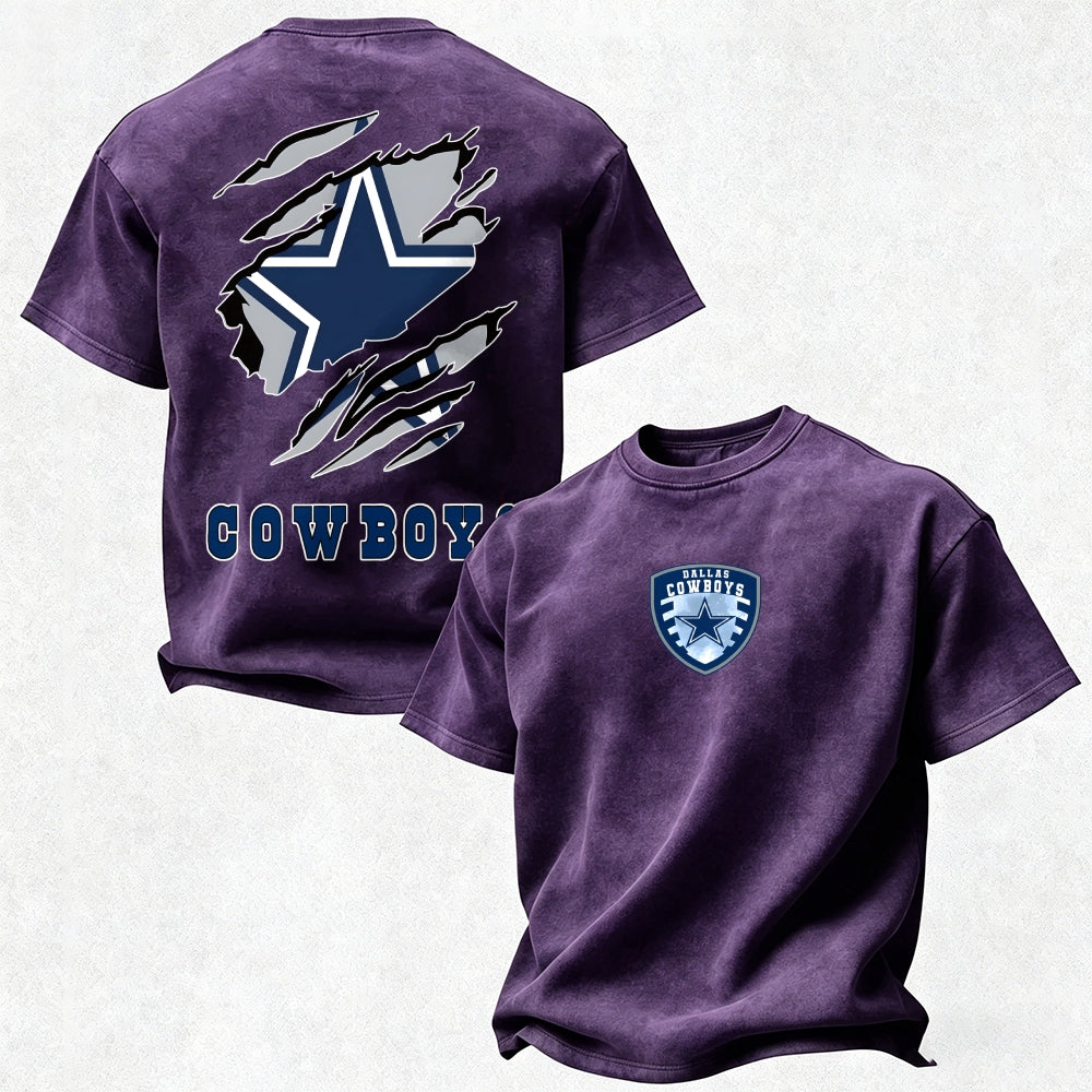 Dallas Cowboys Printed Unisex 100% Pure Cotton Washed T-Shirt