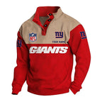 Men's New York Giants Button Mock Neck Sweatshirt