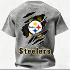 Pittsburgh Steelers Printed Unisex 100% Pure Cotton Washed T-Shirt