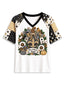 Women's New Orleans Saints Patchwork Sleeve V-Neck Raglan T-Shirt