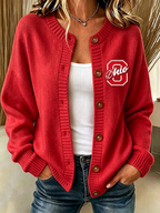 Women'S Casual Football Plant Knitted Cardigan Top