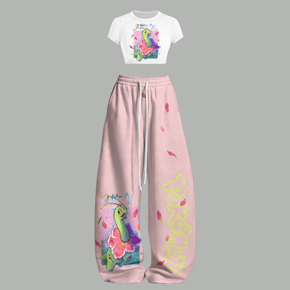 Women T-Shirt  & Elasticated Trousers Two-Piece Set 2605009555