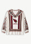 Arizona Cardinals Bohemian Floral Printed V-Neck Long Sleeve Shirt