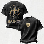 New Orleans Saints Printed Unisex 100% Pure Cotton Washed T-Shirt