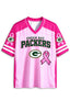 Women Green Bay Packers Breast Cancer Awareness Pink Ribbon Mesh Jersey