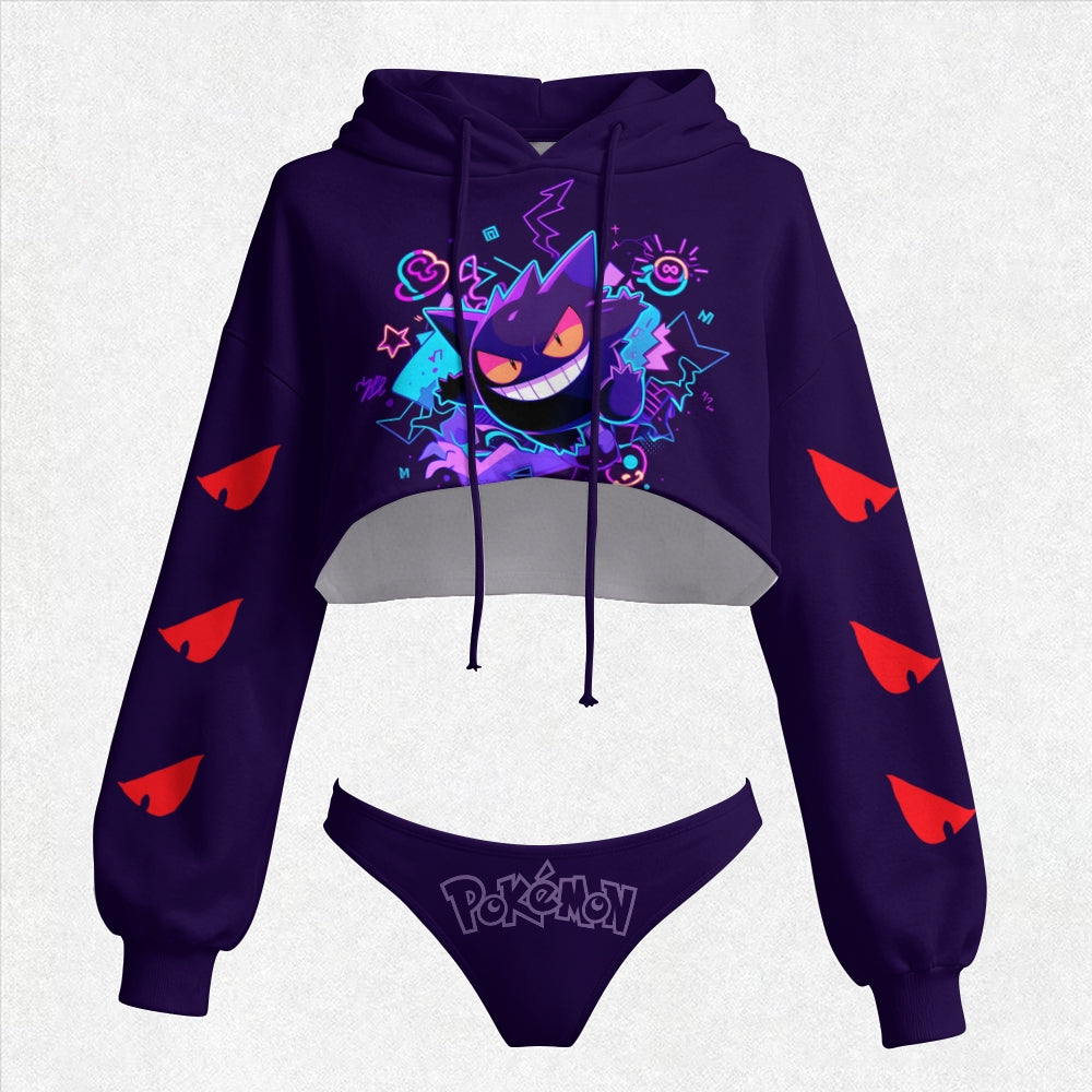 Pokémon Women's Cropped Hoodie & Thong Sets