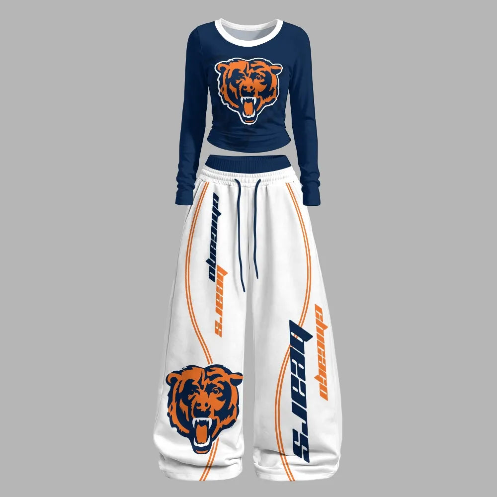 Chicago Bears Long-Sleeved Double-Layer Stretch Pants Set | NFL