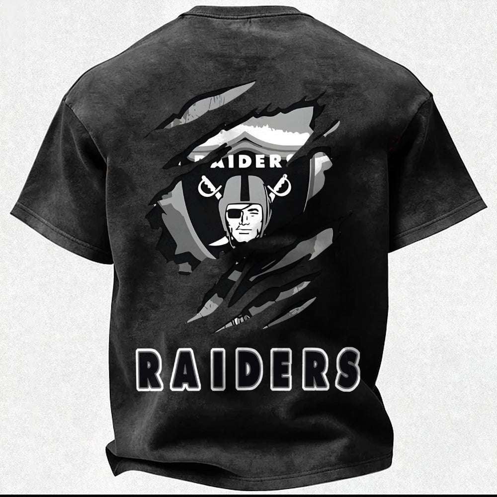 Las Vegas Raiders Printed Unisex 100% Pure Cotton Washed T-Shirt