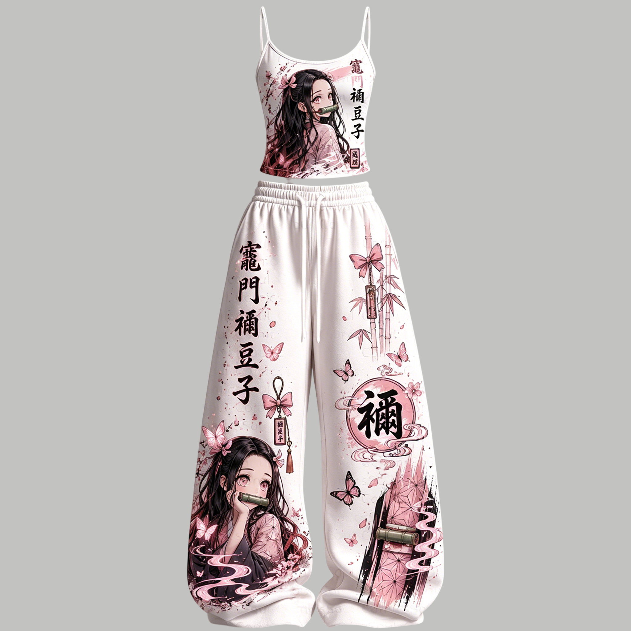 Demon Slayer Top & Elasticated Trousers Two-Piece Set