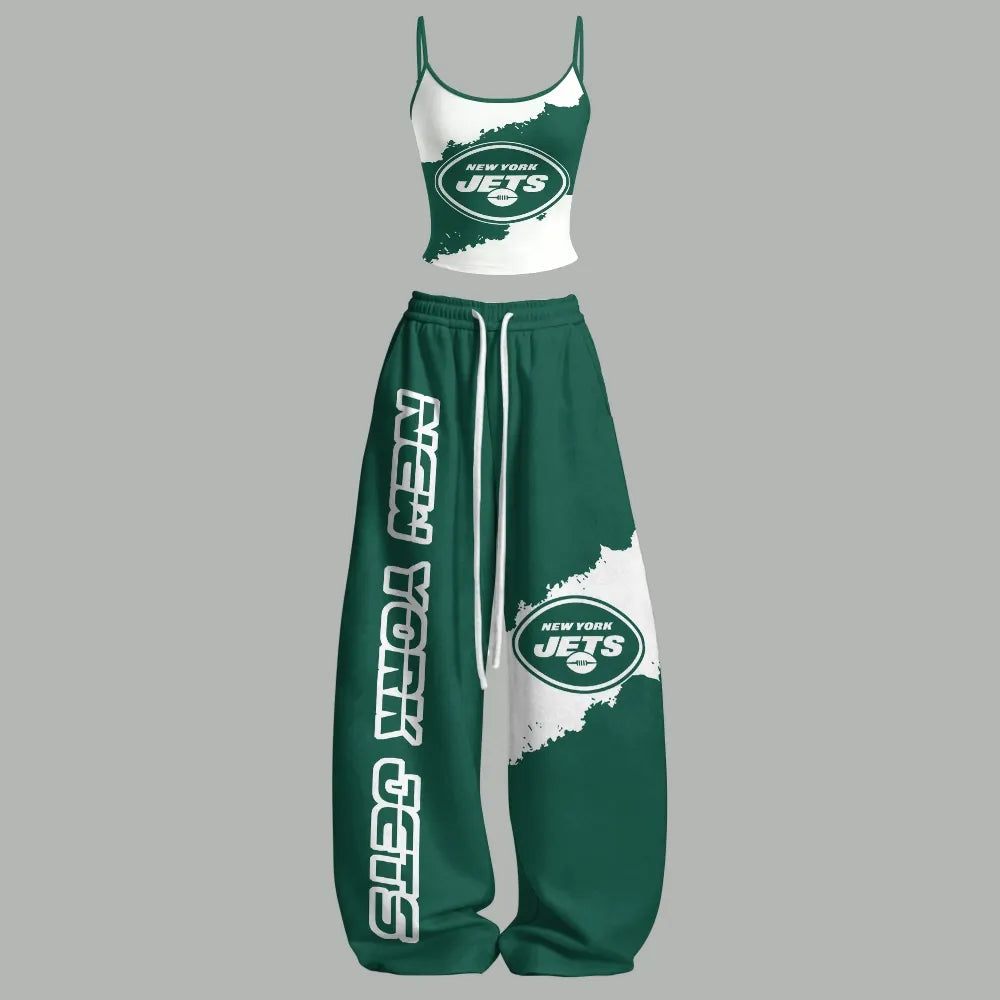 New York Jets Top & Elasticated Trousers Two-Piece Set | NFL