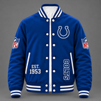 Unisex Indianapolis Colts Logo Printed Varsity Jacket