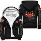 Cincinnati Bengals Fleece Lined Zip Up Football Fan Hooded Jacket
