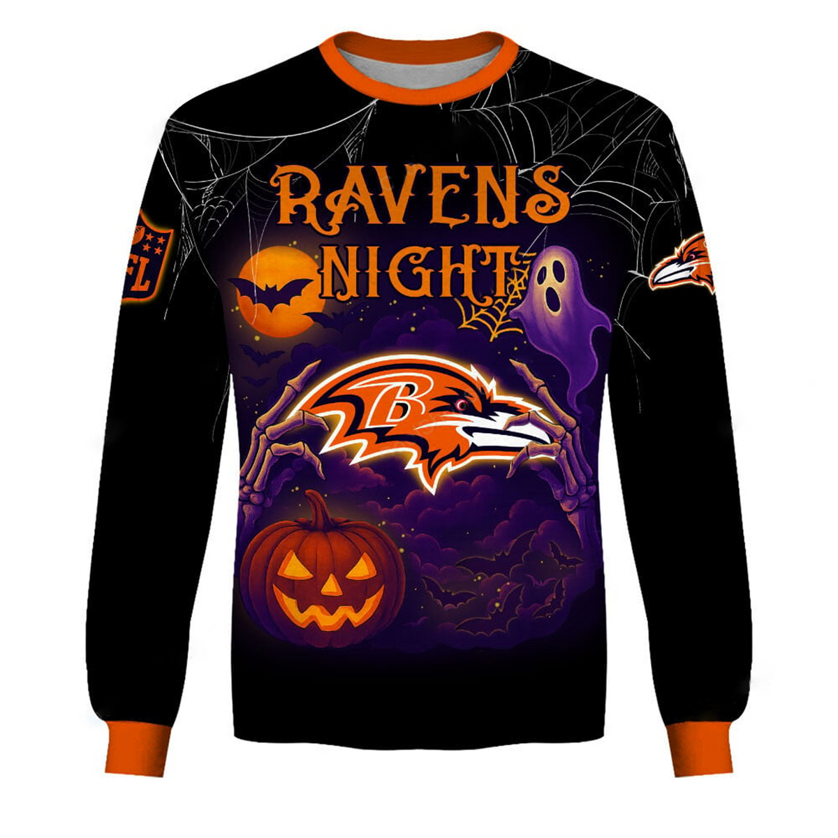 BAL X NFL Halloween Night 3D Shirt