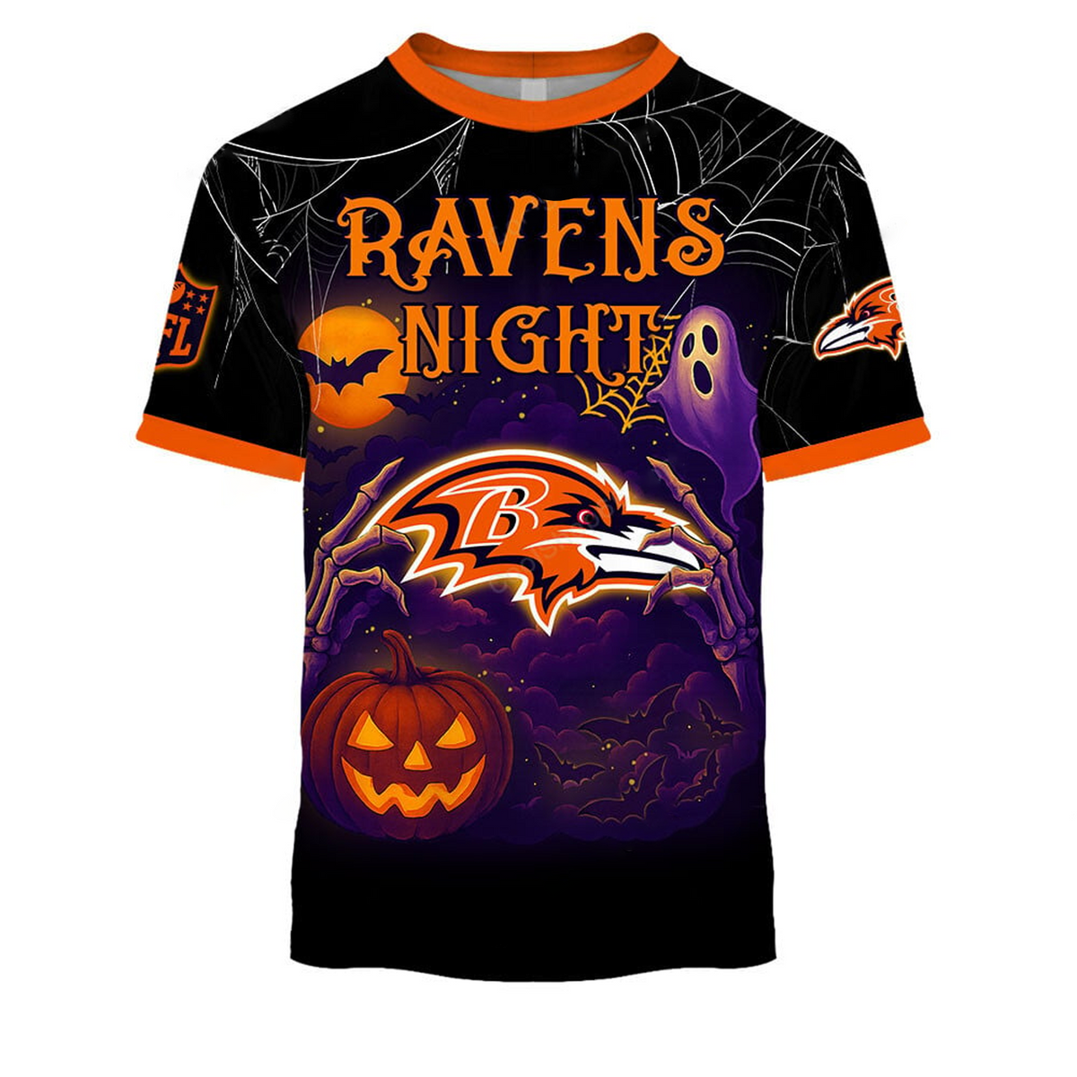 BAL X NFL Halloween Night 3D Shirt