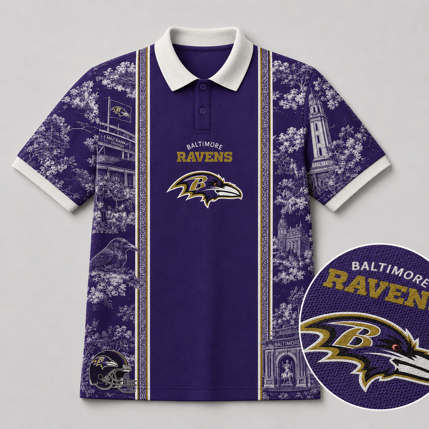 BAL x NFL Heritage Cityscape Polo Shirt for Loyal Fans Secondary image