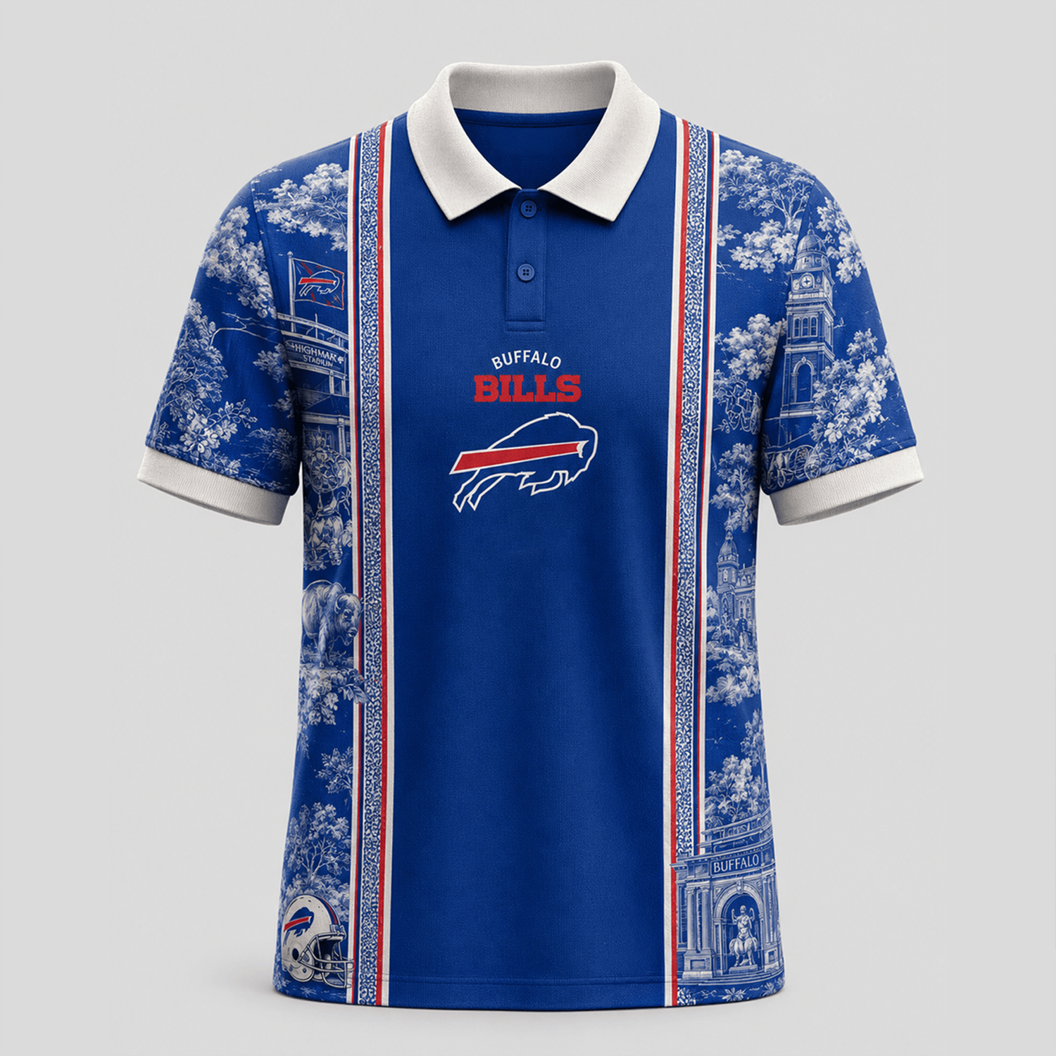 BUF x NFL Heritage Cityscape Polo Shirt for Loyal Fans Main image
