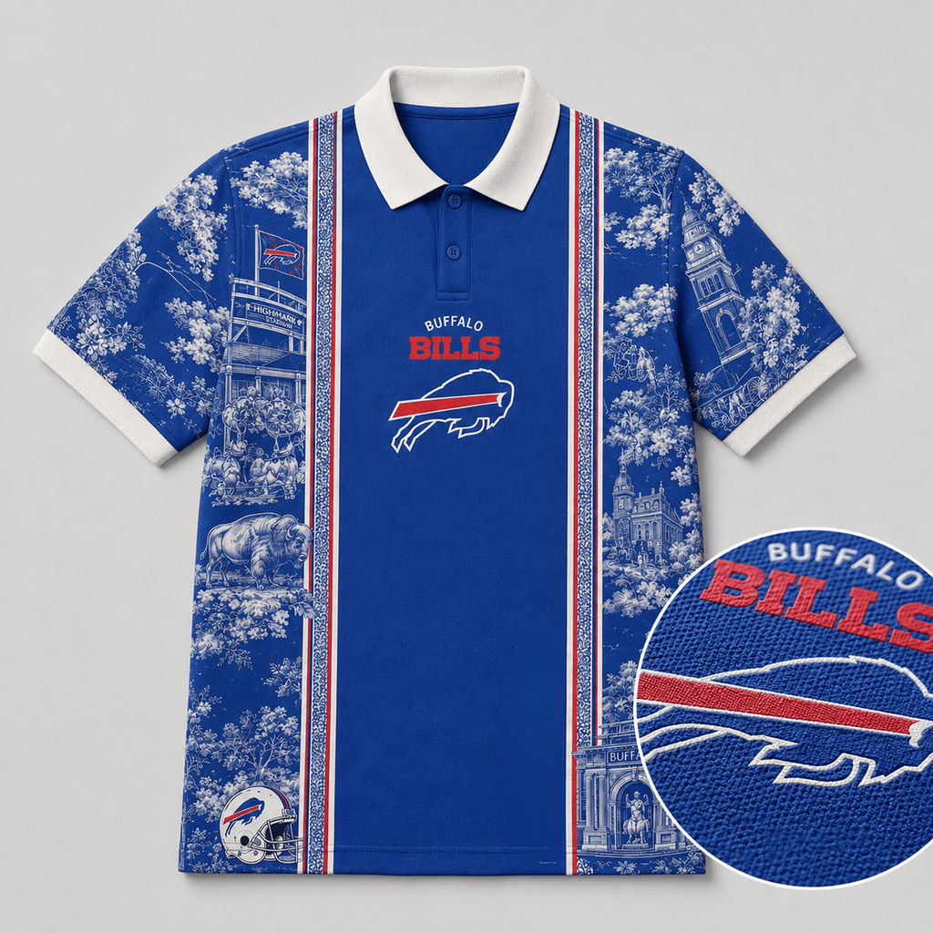 BUF x NFL Heritage Cityscape Polo Shirt for Loyal Fans