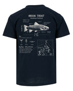 Brook Trout Anatomy Blueprint T-shirt