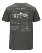 Brook Trout Anatomy Blueprint T-shirt