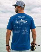 Brook Trout Anatomy Blueprint T-shirt