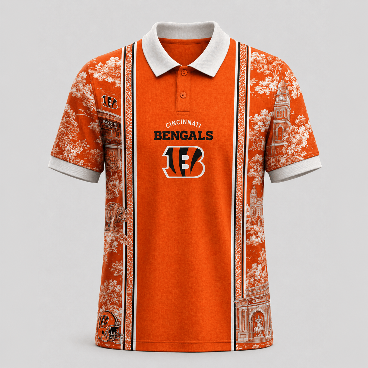CIN x NFL Heritage Cityscape Polo Shirt for Loyal Fans Main image