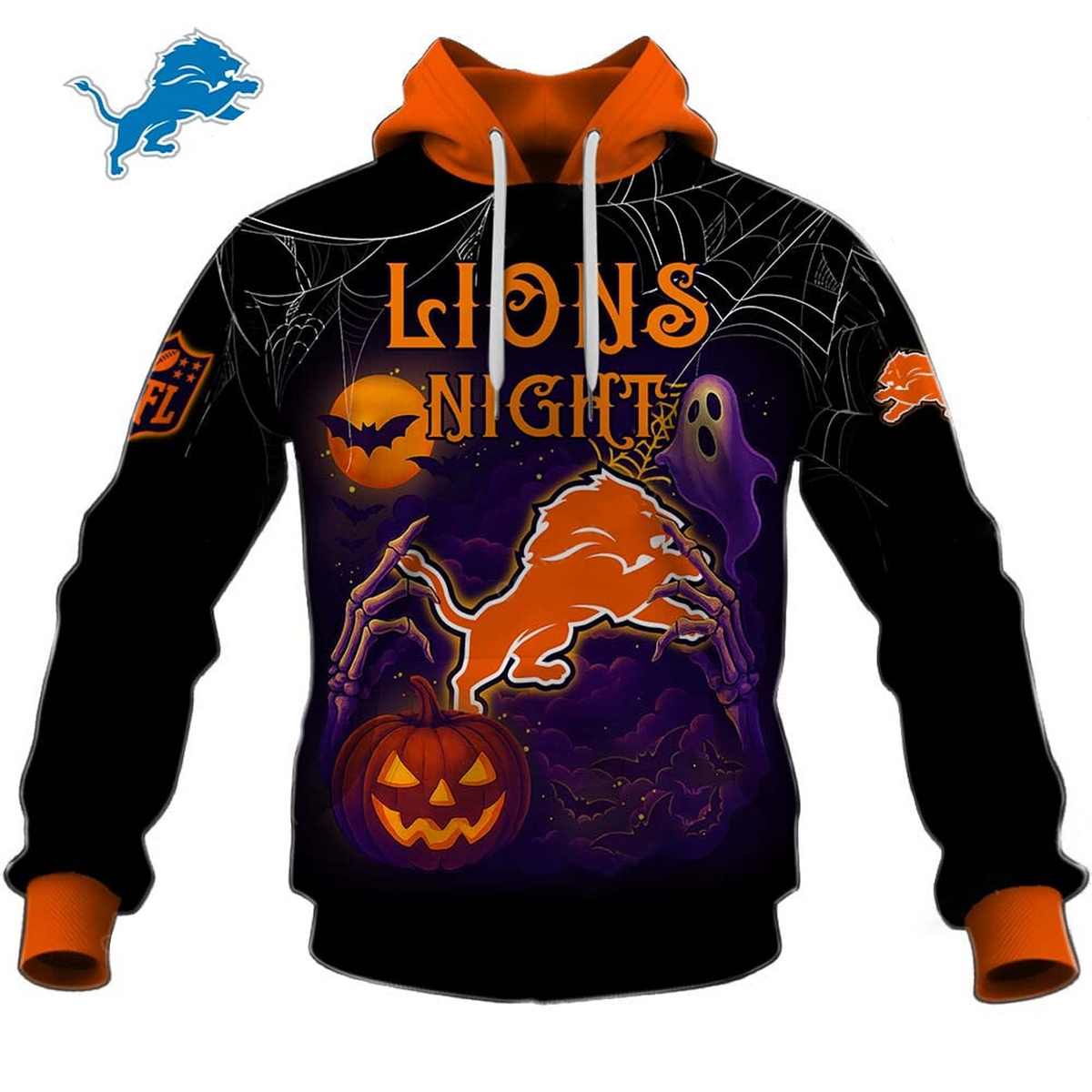 DET X NFL Halloween Night 3D Shirt