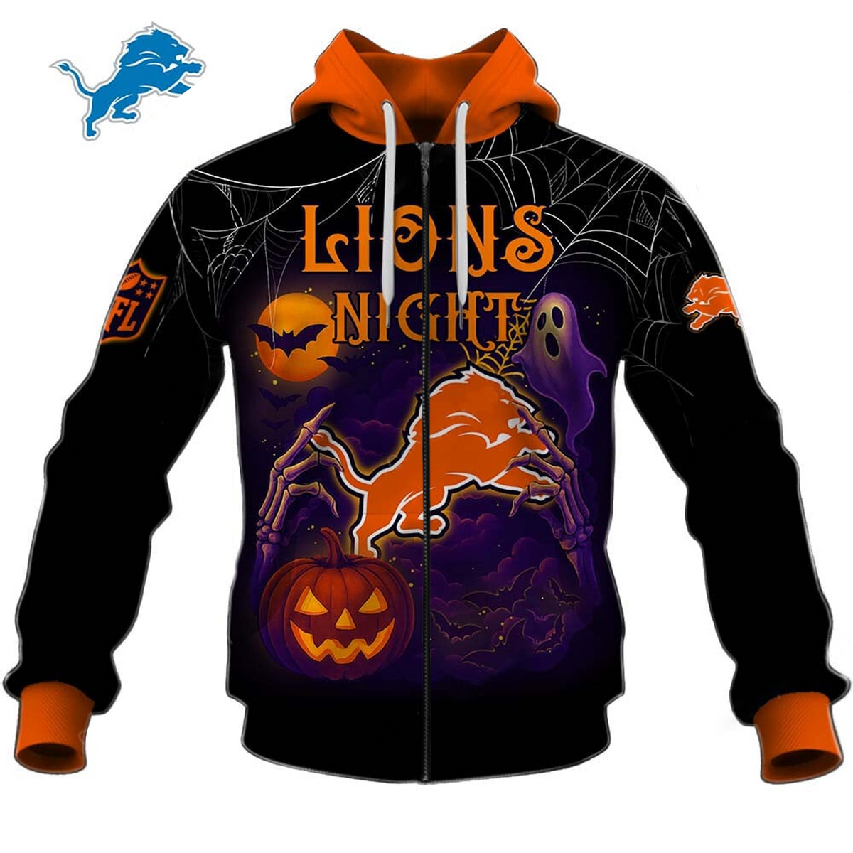 DET X NFL Halloween Night 3D Shirt
