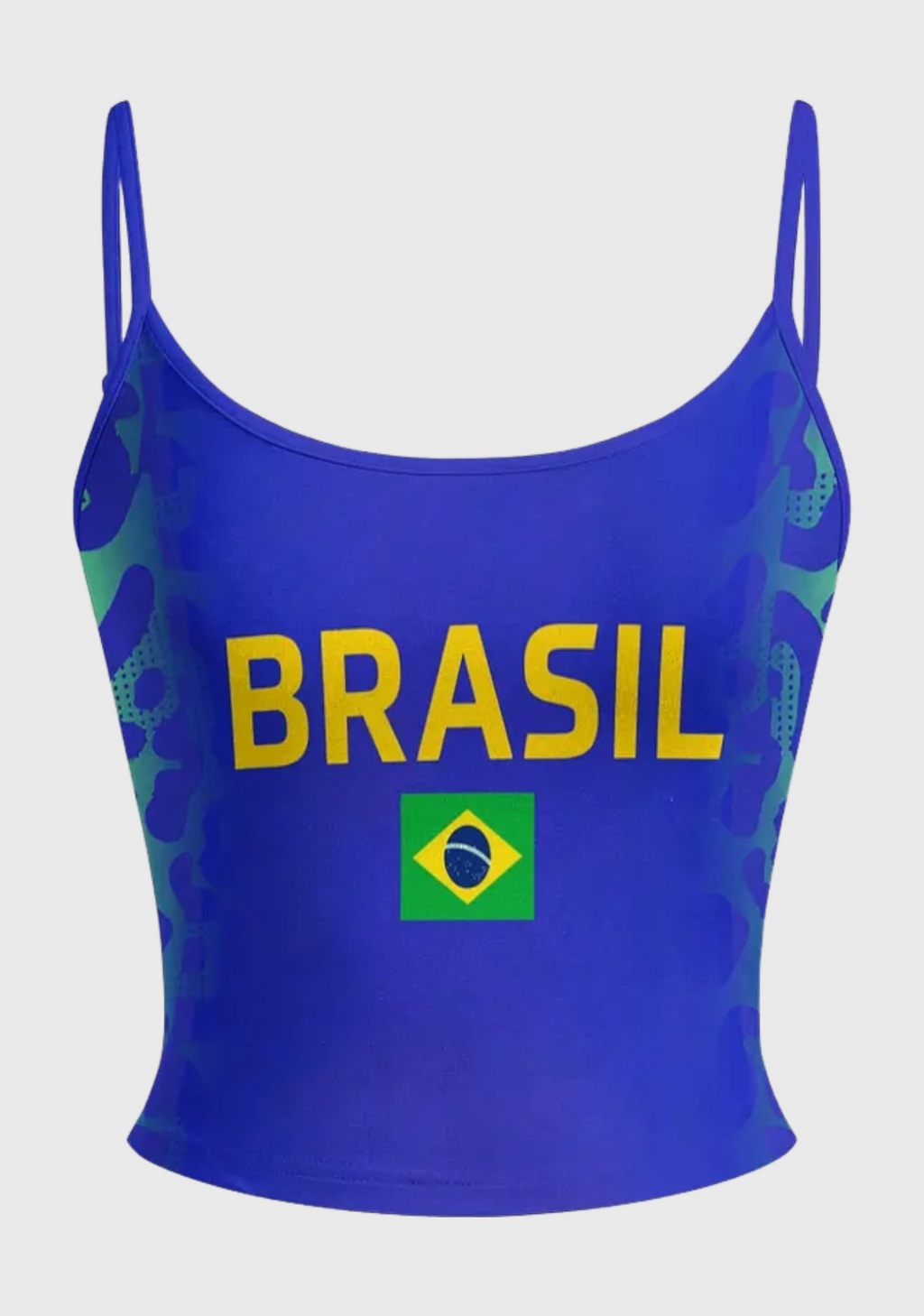 Brasil National Soccer Flag Graphic Tops & Elasticated Trousers Two-Piece Set