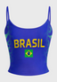 Brasil National Soccer Flag Graphic Tops & Elasticated Trousers Two-Piece Set