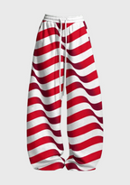 USA Stars Stripes Print Tops & Elasticated Trousers Two-Piece Set