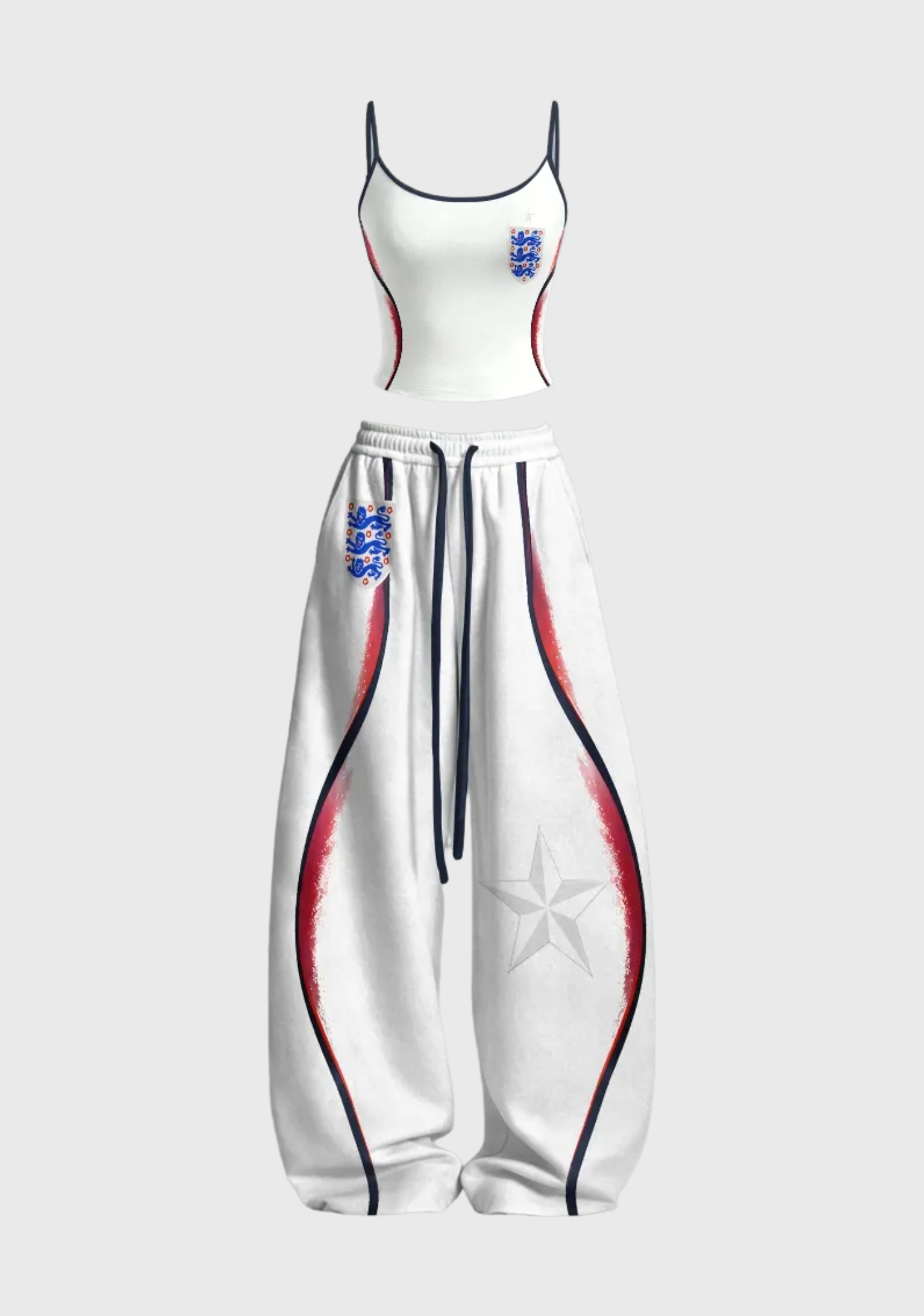 England Three Lions Crest Tops & Elasticated Trousers Two-Piece Set Main image